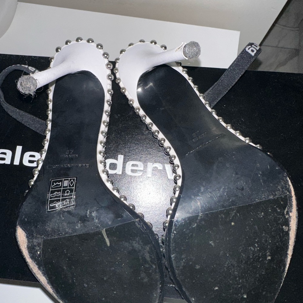 Alexander Wang White and Silver Studded Heels - Picture 4 of 4